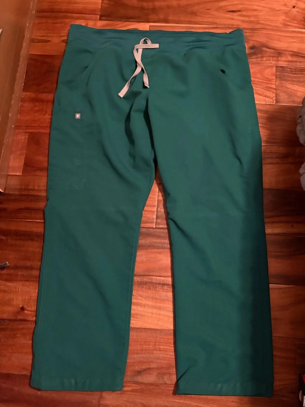 FIGS Technical Collection Scrub Pants XL Green Drawstring Medical Uniform (0606)